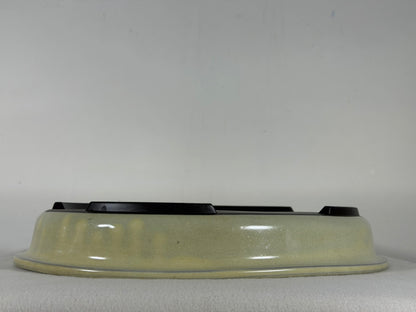 Preowned Japanese Tokoname Glazed Oval Bonsai Pot - 13.75” By 11”