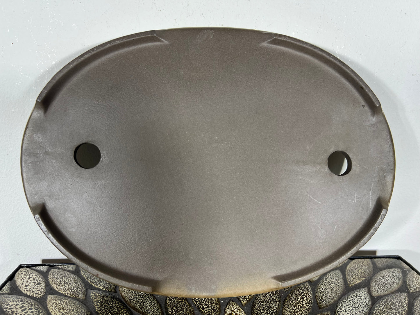 Preowned Japanese Tokoname Shallow Oval Bonsai Pot - 12.75” By 9.25”