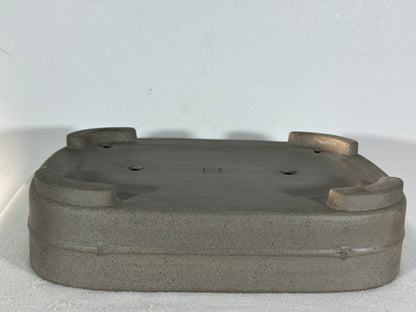 Preowned Japanese Tokoname Unglazed Rectangular Bonsai Pot Seizan - 12.75” By 9.25”