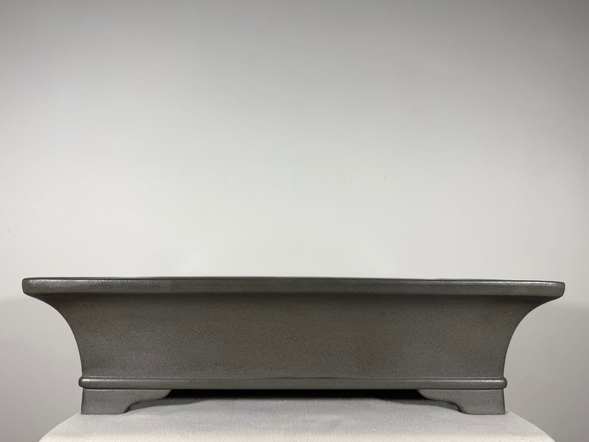 Preowned Japanese Tokoname Unglazed Rectangular Bonsai Pot Kisen - 19.5” x 14.25” x 5”