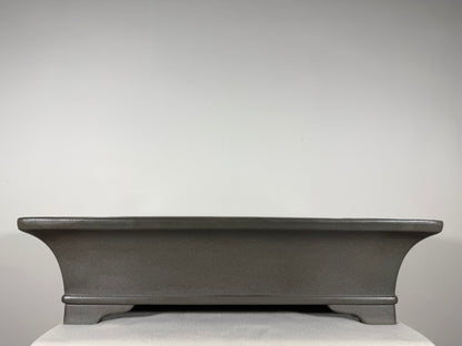 Preowned Japanese Tokoname Unglazed Rectangular Bonsai Pot Kisen - 19.5” x 14.25” x 5”