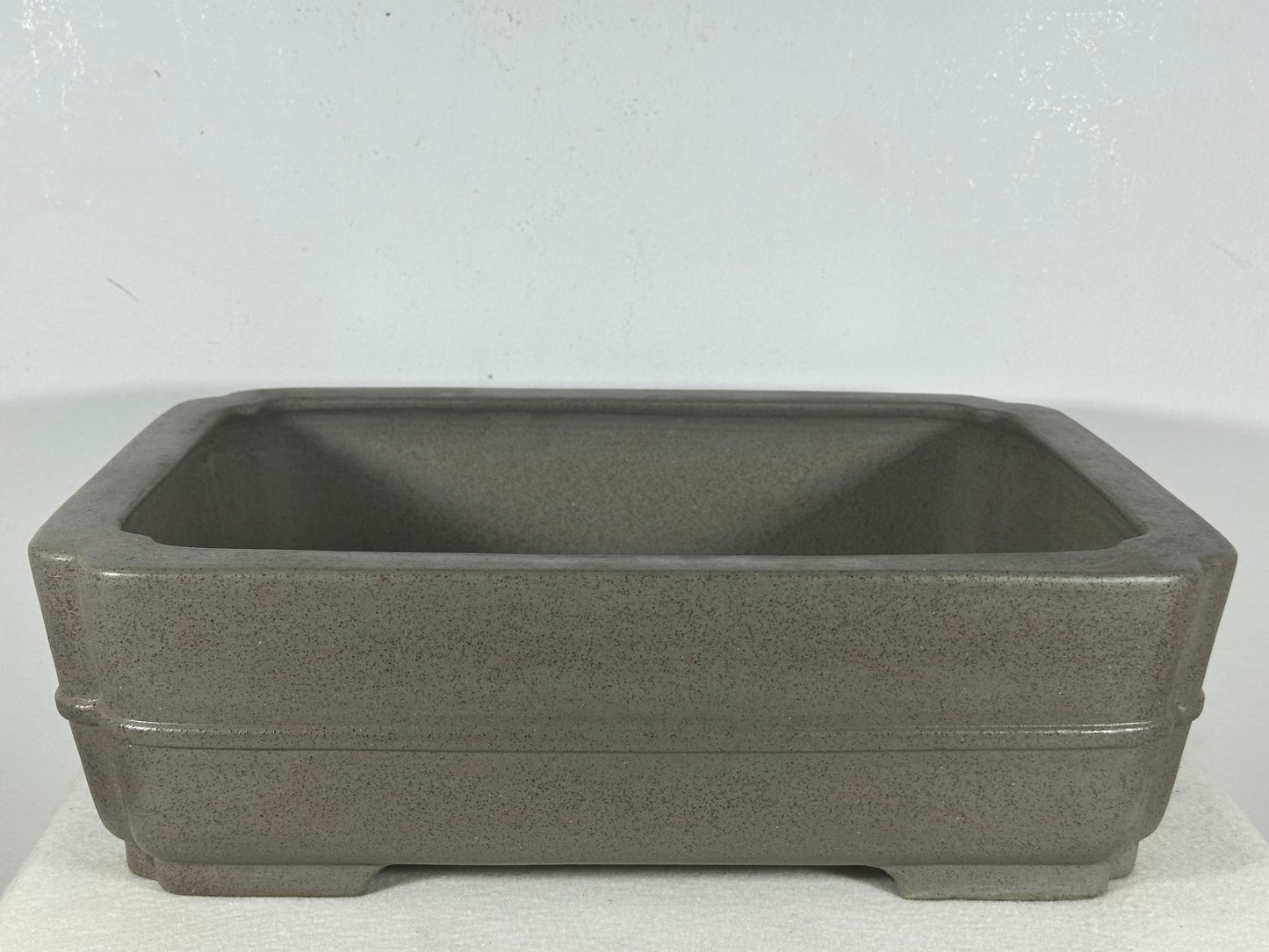 Preowned Japanese Tokoname Unglazed Rectangular Bonsai Pot Seizan - 14.75” By 10.75”