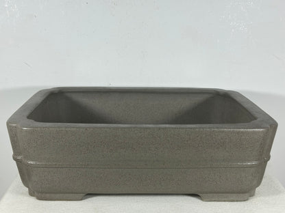 Preowned Japanese Tokoname Unglazed Rectangular Bonsai Pot Seizan - 14.75” By 10.75”