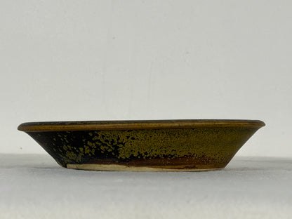 Preowned Japanese Tokoname Glazed Nanban Style Bonsai Pot Nihei - 5.75” By 1.25”