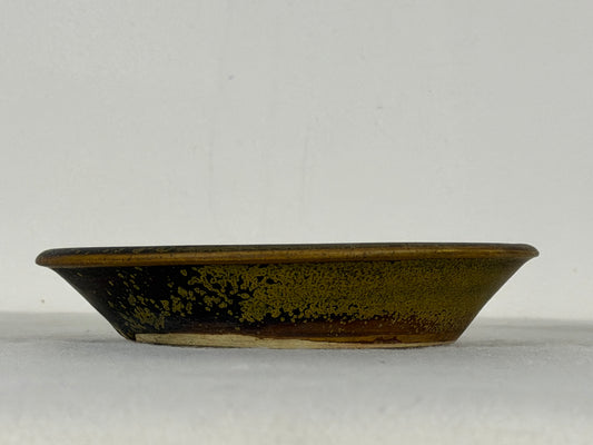 Preowned Japanese Tokoname Glazed Nanban Style Bonsai Pot Nihei - 5.75” By 1.25”