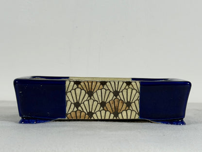 Preowned Japanese Tokoname Glazed Rectangular Bonsai Pot Satomi - 6.25” By 4.5”