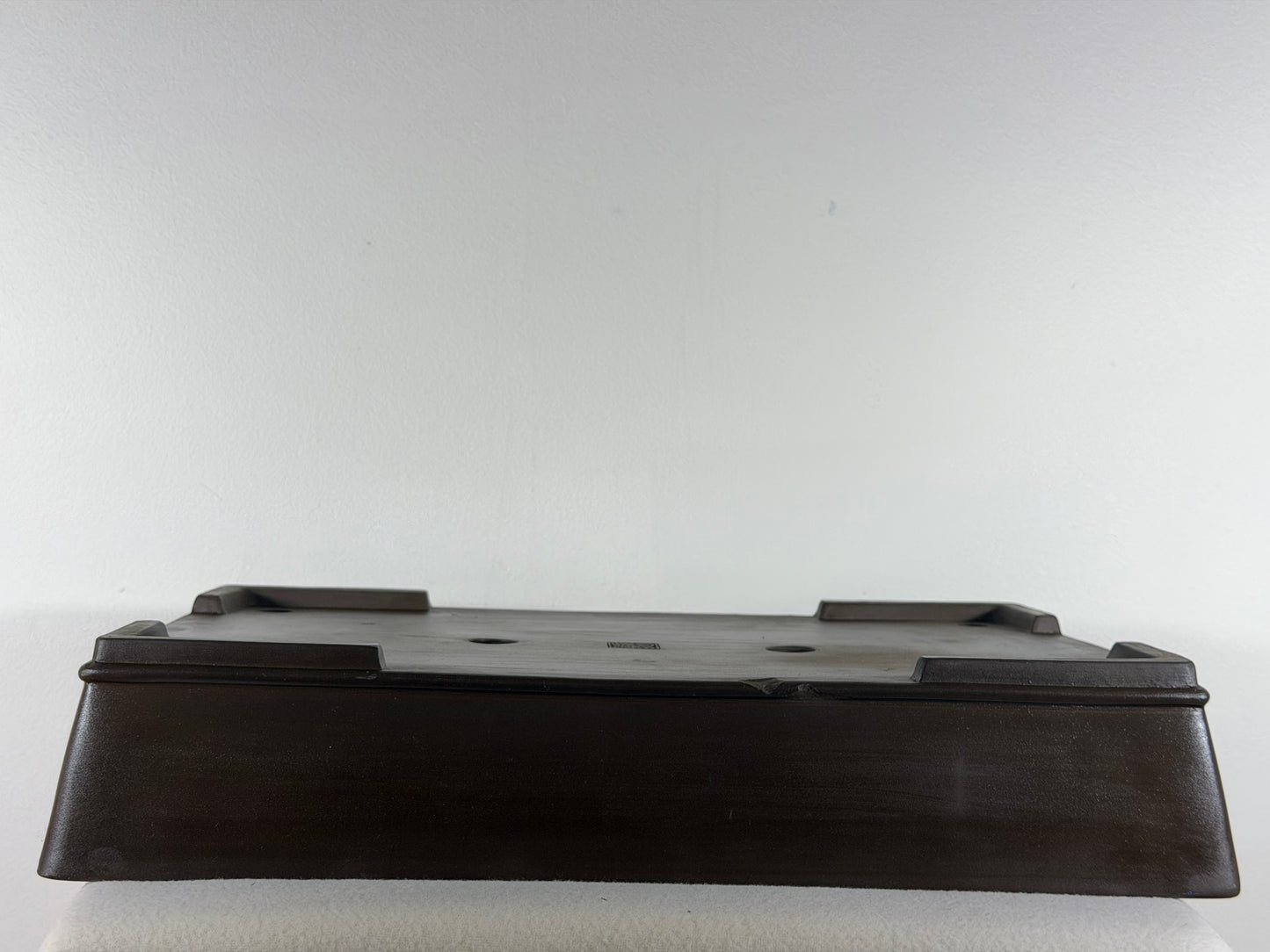Preowned Japanese Tokoname Unglazed Rectangular Bonsai Pot Seizan - 18.5” By 12”