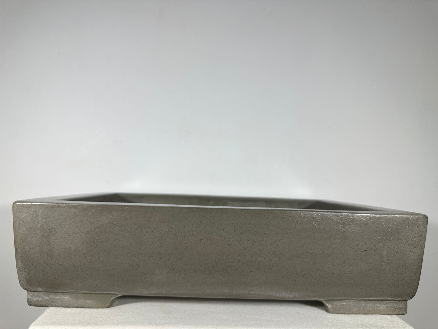 Preowned Japanese Tokoname Unglazed Rectangular Bonsai Pot Seizan - 19.75” By 14”