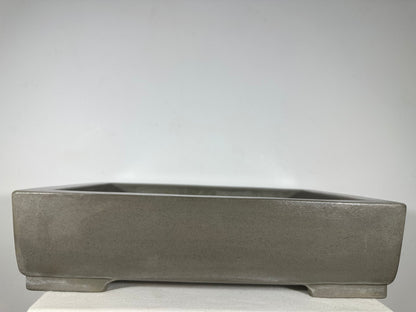 Preowned Japanese Tokoname Unglazed Rectangular Bonsai Pot Seizan - 19.75” By 14”