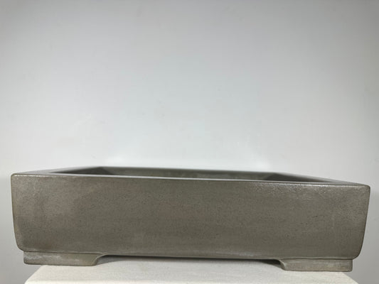 Preowned Japanese Tokoname Unglazed Rectangular Bonsai Pot Seizan - 19.75” By 14”