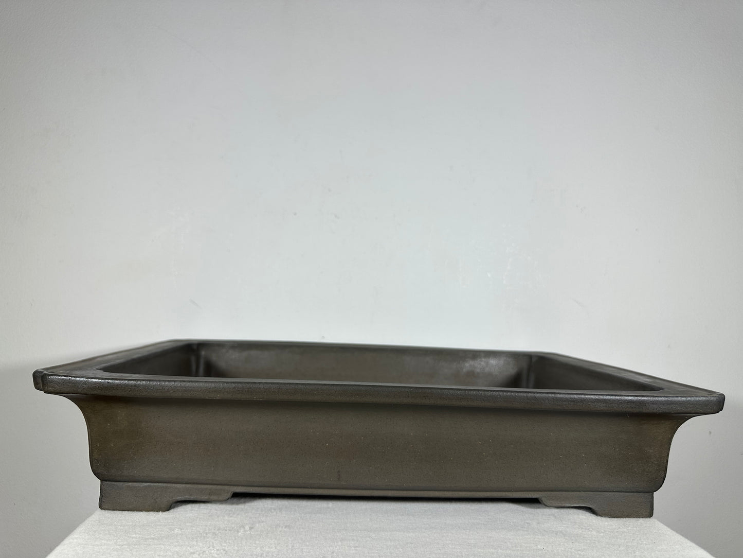Preowned Japanese Tokoname Unglazed Rectangular Bonsai Pot Seizan - 19.5” By 13.5”