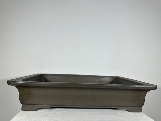 Preowned Japanese Tokoname Unglazed Rectangular Bonsai Pot Seizan - 19.5” By 13.5”