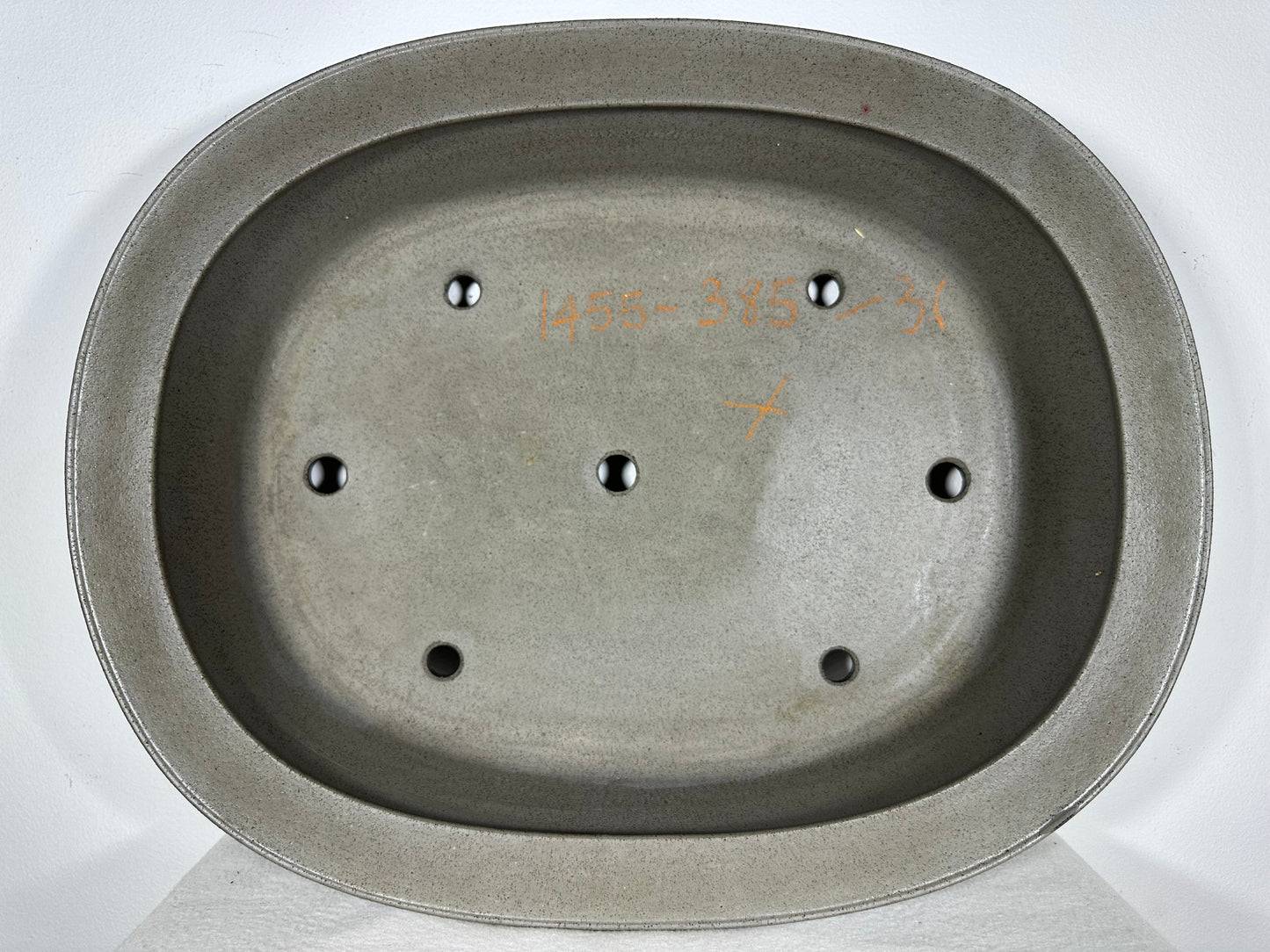 Preowned Japanese Tokoname Unglazed Oval Bonsai Pot Seizan - 18.5” By 14.75”