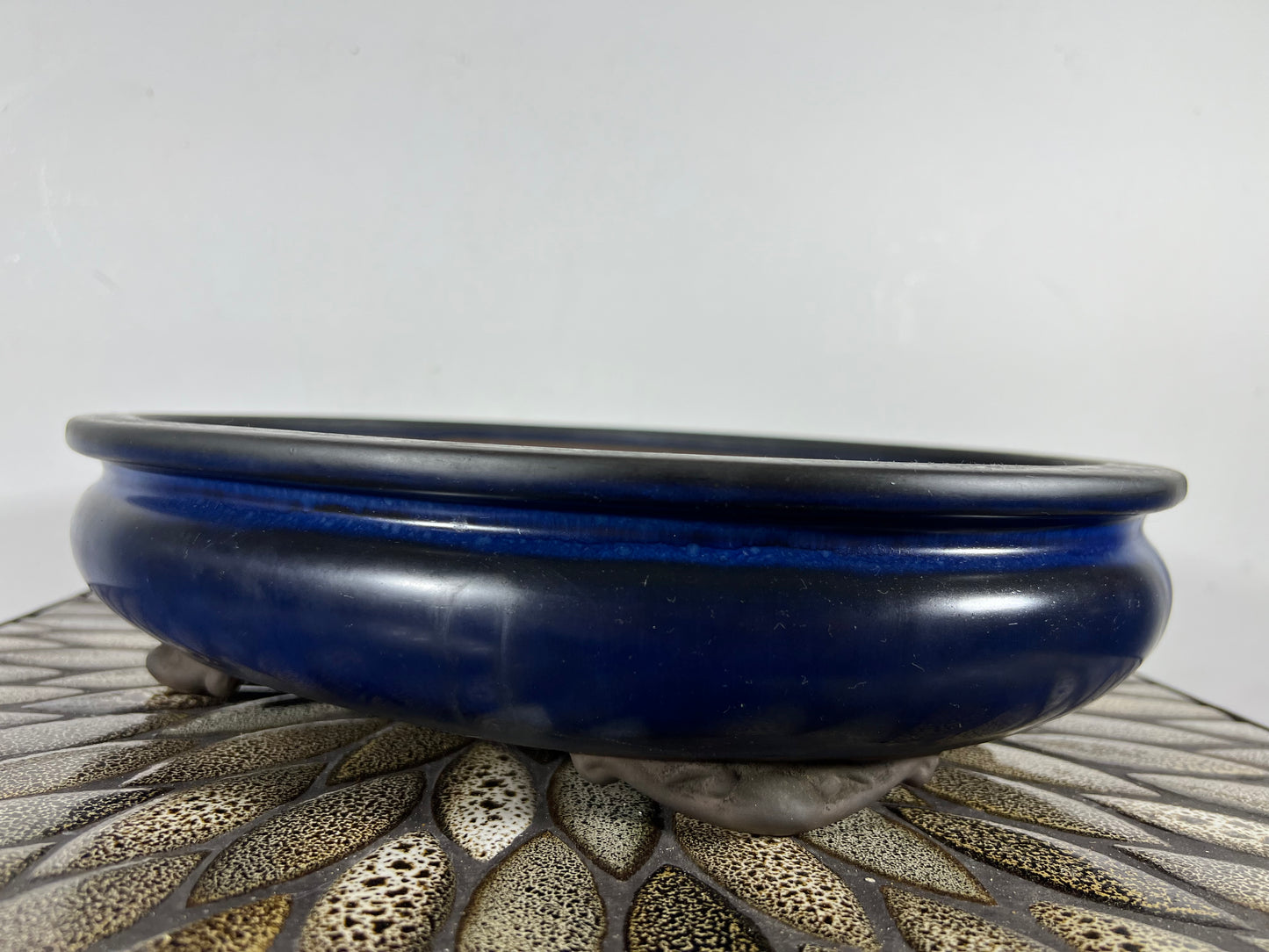 Preowned Japanese Tokoname Bag Style Bonsai Pot with Patina - 12.5” By 9.25”