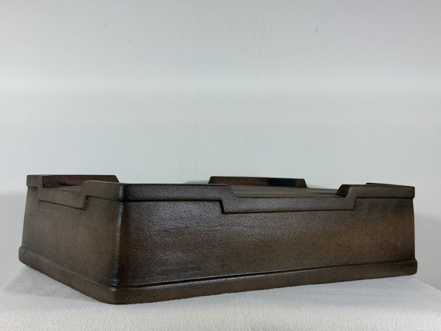 Preowned Japanese Tokoname Unglazed Rectangular Bonsai Pot Seibun - 15” By 11”