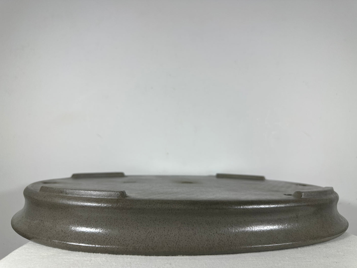 Preowned Japanese Tokoname Unglazed Shallow Oval Bonsai Pot Seizan - 20.5” By 14.5”