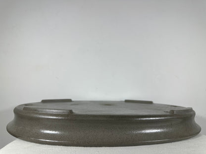 Preowned Japanese Tokoname Unglazed Shallow Oval Bonsai Pot Seizan - 20.5” By 14.5”