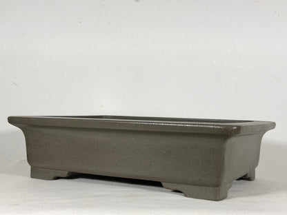 Preowned Japanese Tokoname Unglazed Rectangular Bonsai Pot Seizan - 13” By 9.5”