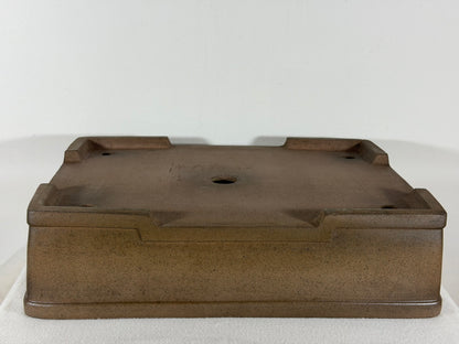 Preowned Japanese Tokoname Unglazed Rectangular Bonsai Pot Seibun - 15” By 11”