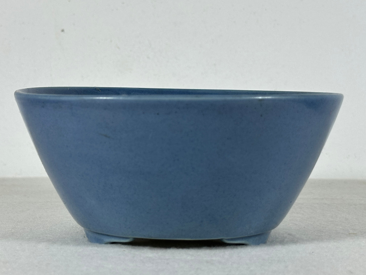 Preowned Old China Glazed Round Bonsai Pot with Stamps - 5.75” By 2.5”