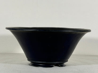 Preowned Japanese Tokoname Glazed Round Bonsai Pot Syuhou Yoshimura - 8.5” By 3.75”