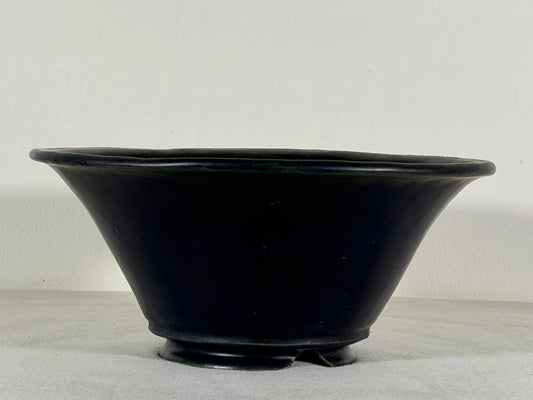 Preowned Japanese Tokoname Glazed Round Bonsai Pot Syuhou Yoshimura - 8.5” By 3.75”
