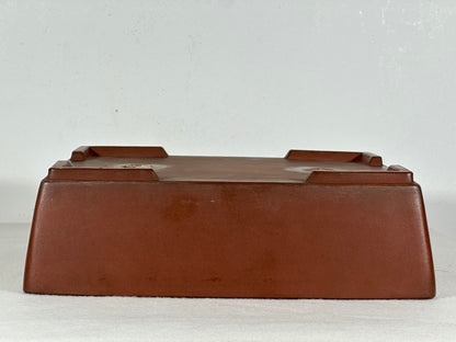 Preowned Japanese Tokoname Unglazed Rectangular Bonsai Pot - 10.5” By 8.25”