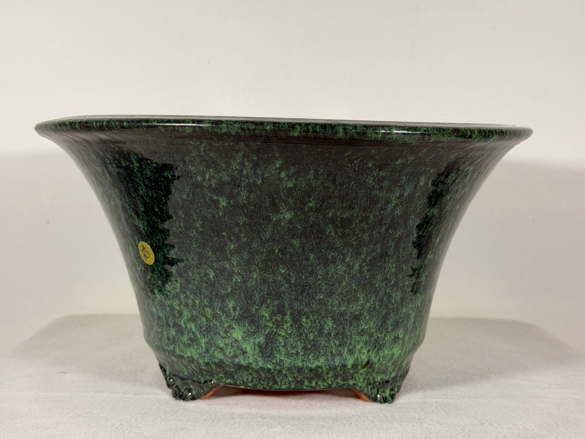 New Japanese Tokoname Glazed Round Bonsai Pot Syuhou Yoshimura - 12” By 6.25”