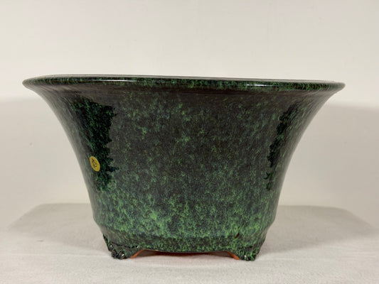 New Japanese Tokoname Glazed Round Bonsai Pot Syuhou Yoshimura - 12” By 6.25”