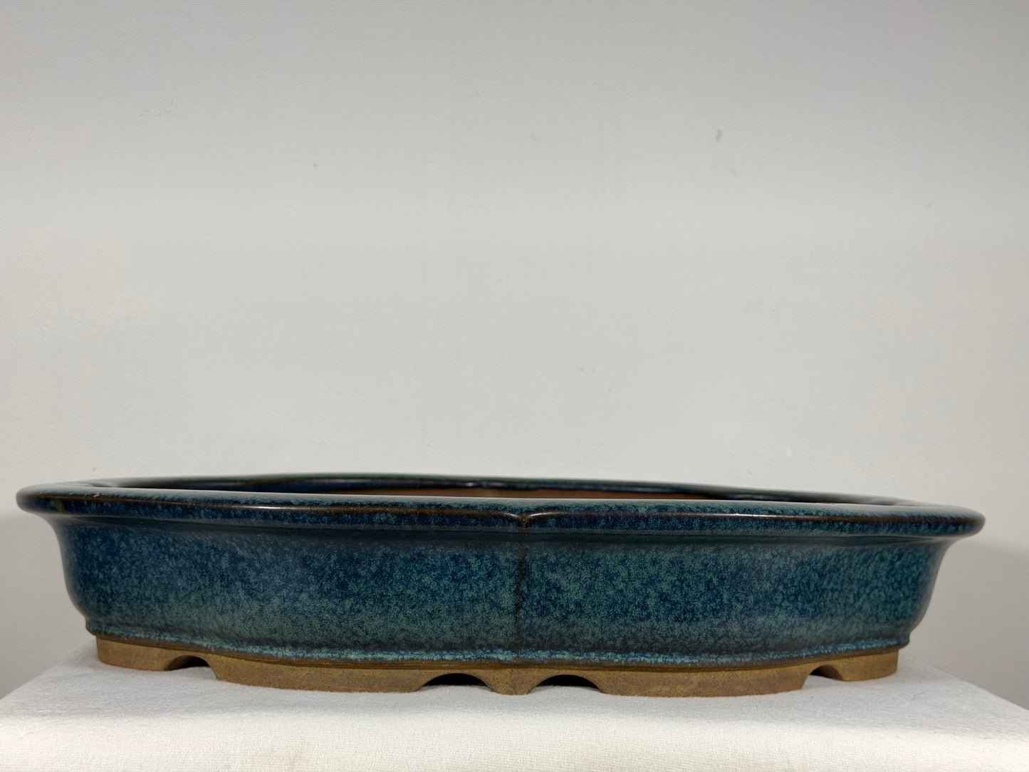 Preowned Japanese Tokoname Glazed Rinka Style Bonsai Pot Hekisui - 19” By 16.25”