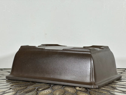 Preowned Japanese Tokoname Unglazed Rectangular Bonsai Pot - 9.75” By 7.25”