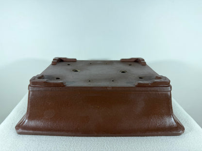 Preowned Japanese Tokoname Unglazed Rectangular Bonsai Pot - 13.25” By 10.75”