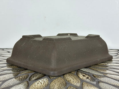 Preowned Japanese Tokoname Unglazed Rectangular Bonsai Pot - 8.25” By 6”