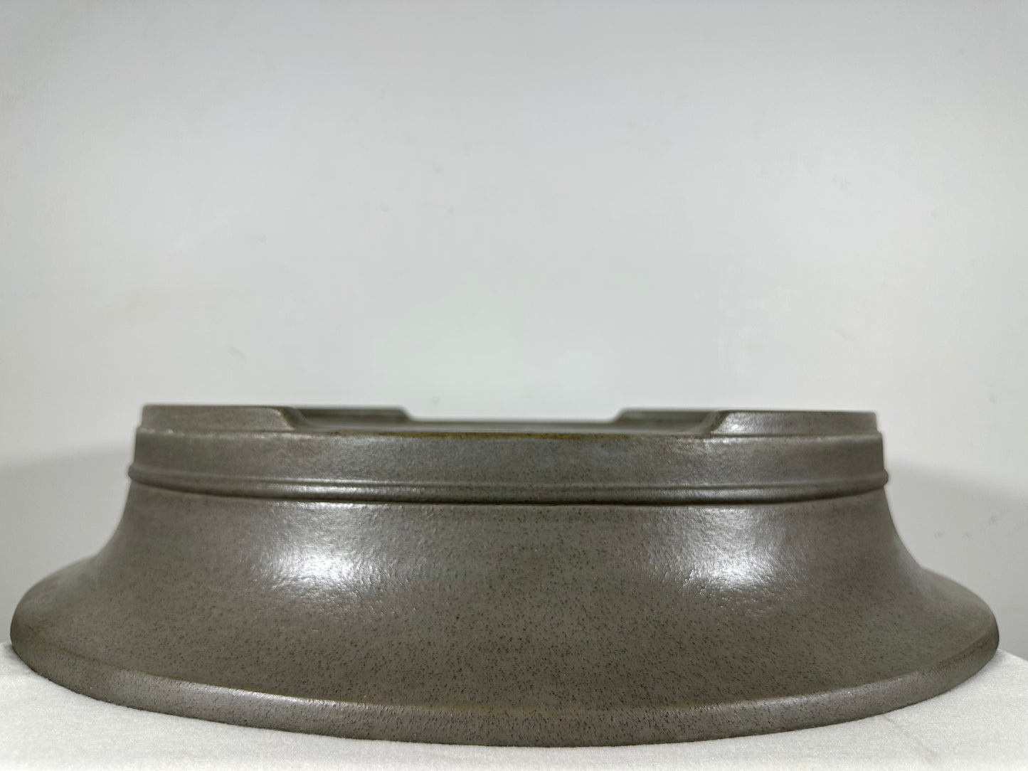 Preowned Japanese Tokoname Unglazed Oval Bonsai Pot Seizan - 19” By 16”