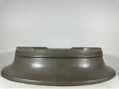 Preowned Japanese Tokoname Unglazed Oval Bonsai Pot Seizan - 19” By 16”