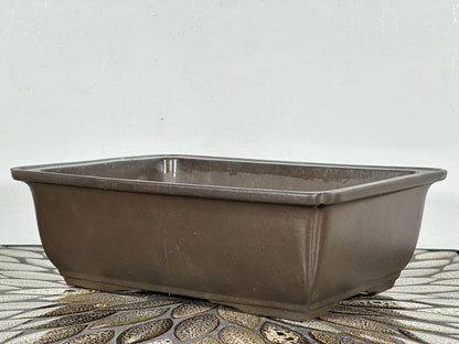 Preowned Japanese Tokoname Unglazed Rectangular Bonsai Pot - 9.75” By 7.25”