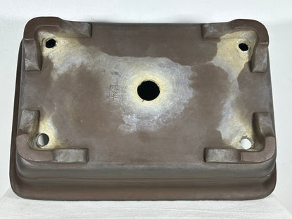 Preowned Japanese Tokoname Rectangular Bonsai Pot with Stamp - 15.75” By 10.75”