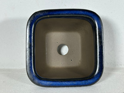 Preowned Japanese Square Cascade Bonsai Pot - 3.75” By 3”