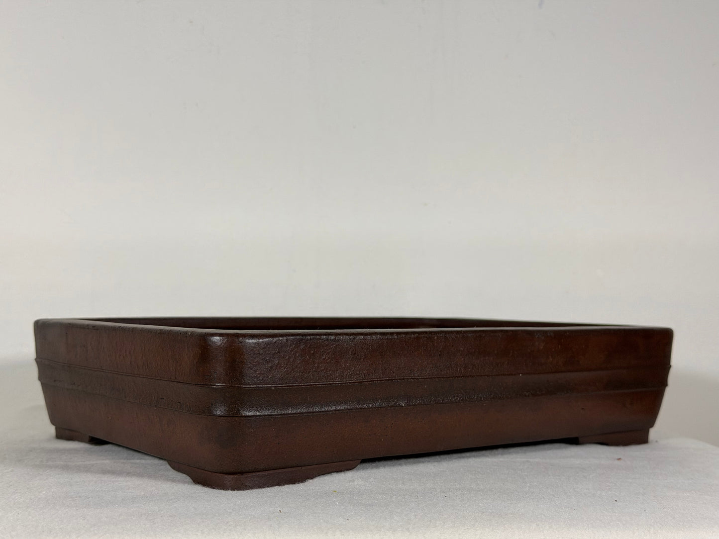 Preowned Japanese Tokoname Unglazed Rectangular Bonsai Pot Yamaaki - 12.5” By 9”