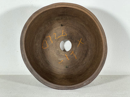 Preowned Japanese Tokoname Unglazed Round Bonsai Pot - 7.25” By 3.75”