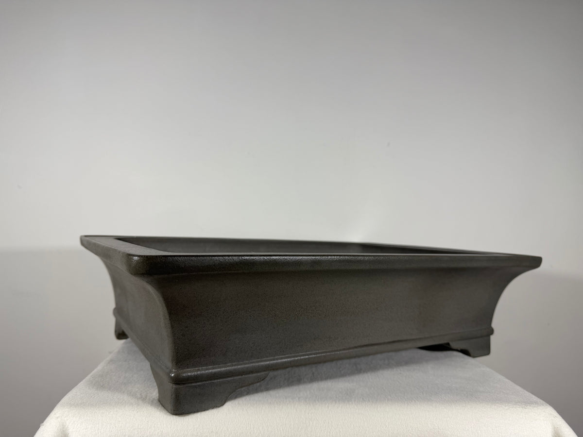 Preowned Japanese Tokoname Unglazed Rectangular Bonsai Pot Kisen - 19.5” x 14.25” x 5”