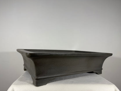 Preowned Japanese Tokoname Unglazed Rectangular Bonsai Pot Kisen - 19.5” x 14.25” x 5”