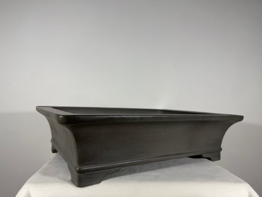 Preowned Japanese Tokoname Unglazed Rectangular Bonsai Pot Kisen - 19.5” x 14.25” x 5”