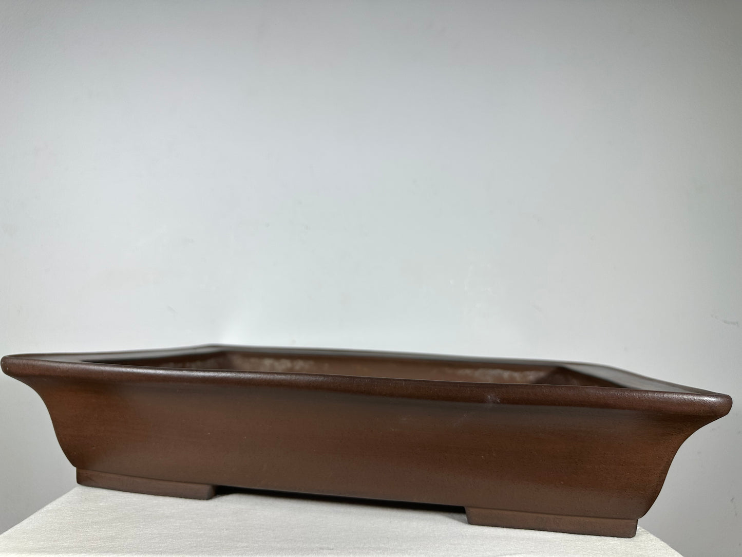Preowned Japanese Tokoname Unglazed Rectangular Bonsai Pot Seizan - 20” By 15”