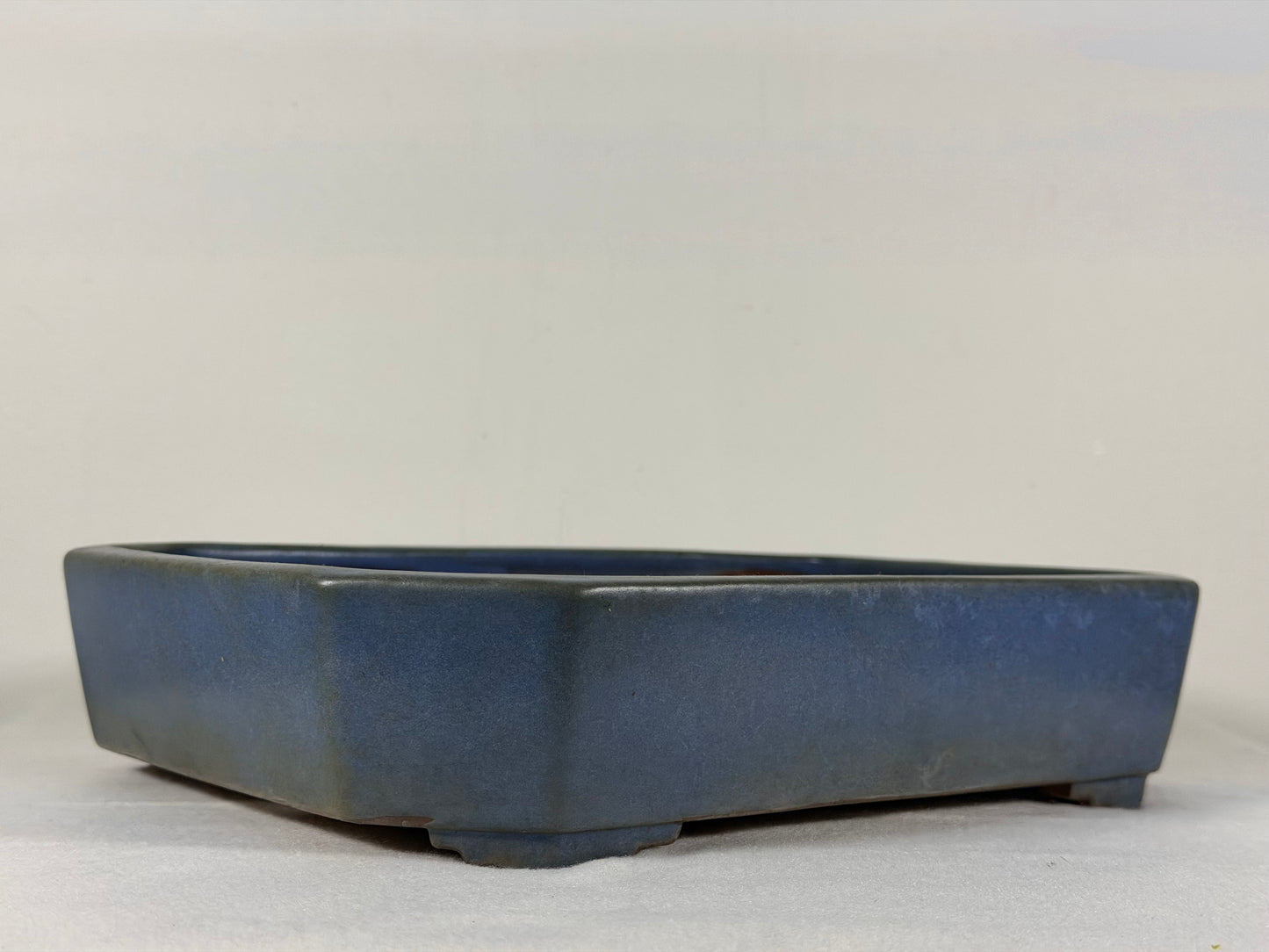 Preowned Japanese Tokoname Glazed Rectangular Bonsai Pot Yamafusa - 11” By 8.5”