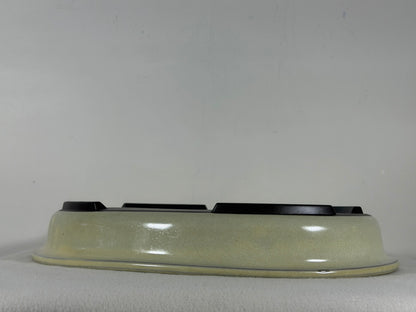 Preowned Japanese Tokoname Glazed Oval Bonsai Pot - 13.75” By 11”