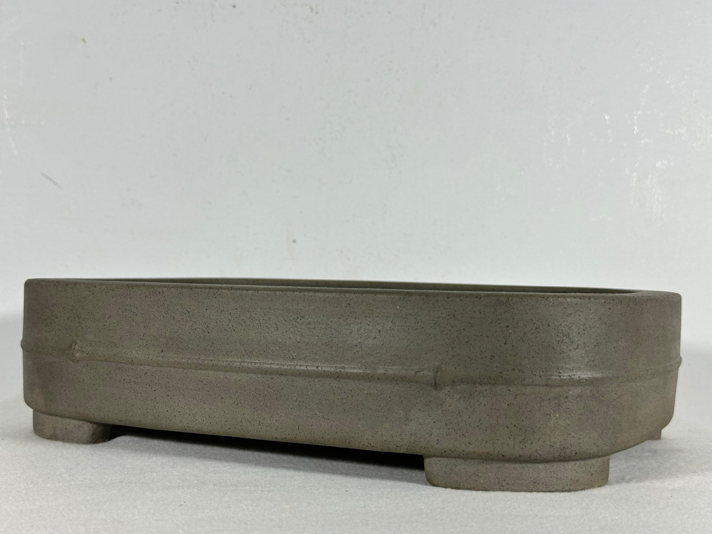Preowned Japanese Tokoname Unglazed Rectangular Bonsai Pot Seizan - 12.75” By 9.25”