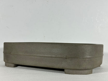 Preowned Japanese Tokoname Unglazed Rectangular Bonsai Pot Seizan - 12.75” By 9.25”