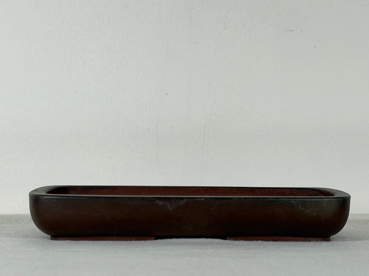 Preowned Old China Unglazed Shallow Rectangular Bonsai Pot - 8.25” x 5” x 1.25”