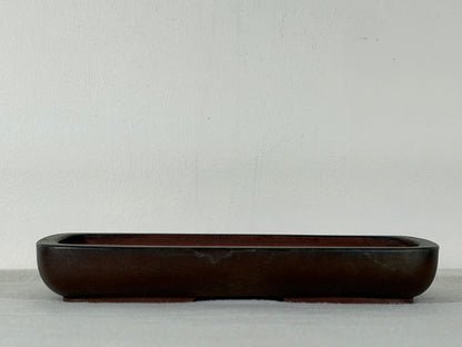 Preowned Old China Unglazed Shallow Rectangular Bonsai Pot - 8.25” x 5” x 1.25”